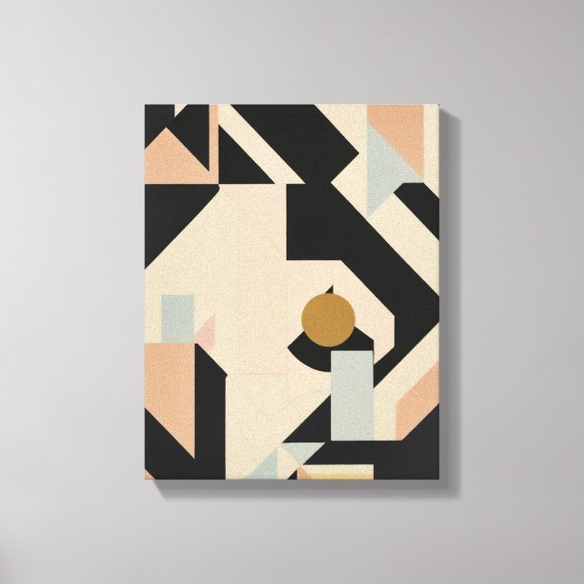 Geometriska former Modern Colorful Wrapped Art Can Canvastryck (Framsida)