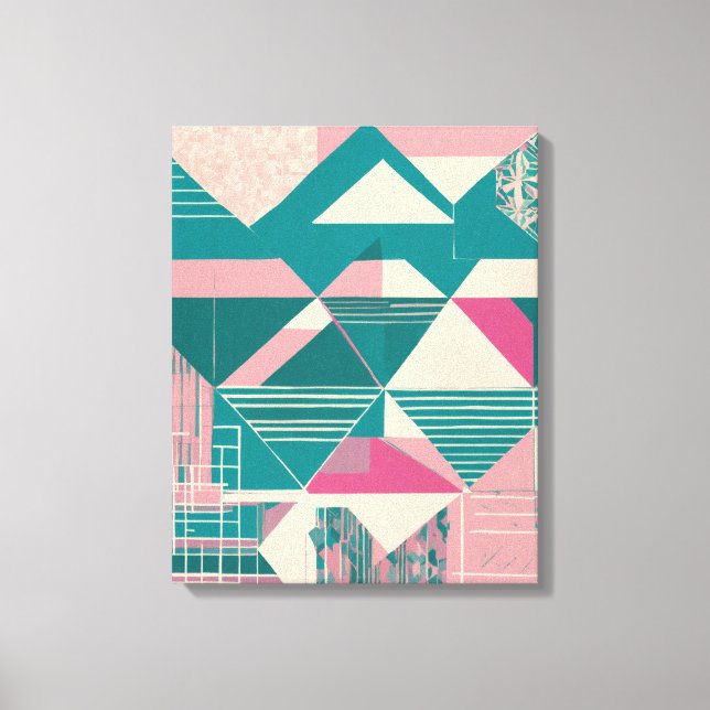 Geometriska former Modern Colorful Wrapped Art Can Canvastryck (Framsida)