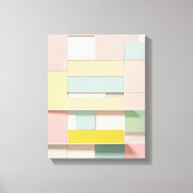 Geometriska former Modern Colorful Wrapped Art Can Canvastryck (Framsida)