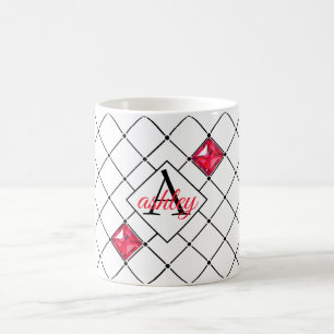Geometriska former och diamanter kaffemugg