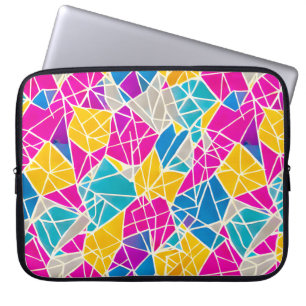 Geometriska former och Linjer i Vibrant Färg Laptop Fodral