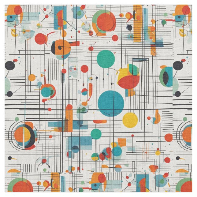 Geometriska former och Linjer under mittårhundrade Tyg (Närbild)