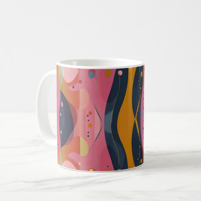 Geometriska former och livfulla färger Väggkonsttr Kaffemugg (Framsida vänster)