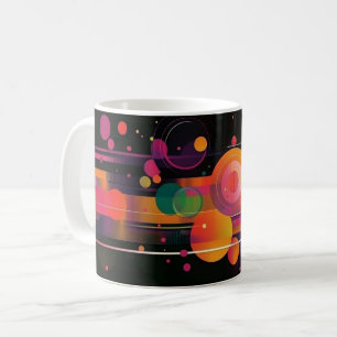 Geometriska former och livfulla färger Väggkonsttr Kaffemugg