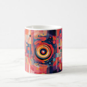 Geometriska former och livfulla färger Väggkonsttr Kaffemugg