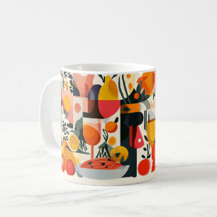 Geometriska former och livfulla färger Väggkonsttr Kaffemugg