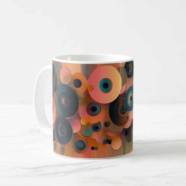 Geometriska former och livfulla färger Väggkonsttr Kaffemugg (Framsida vänster)