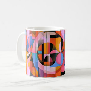 Geometriska former och livfulla färger Väggkonsttr Kaffemugg