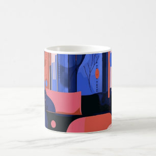 Geometriska former och livfulla färger Väggkonsttr Kaffemugg