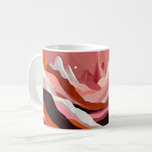 Geometriska former och livfulla färger Väggkonsttr Kaffemugg (Framsida vänster)