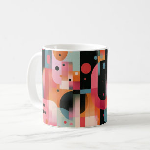 Geometriska former och livfulla färger Väggkonsttr Kaffemugg