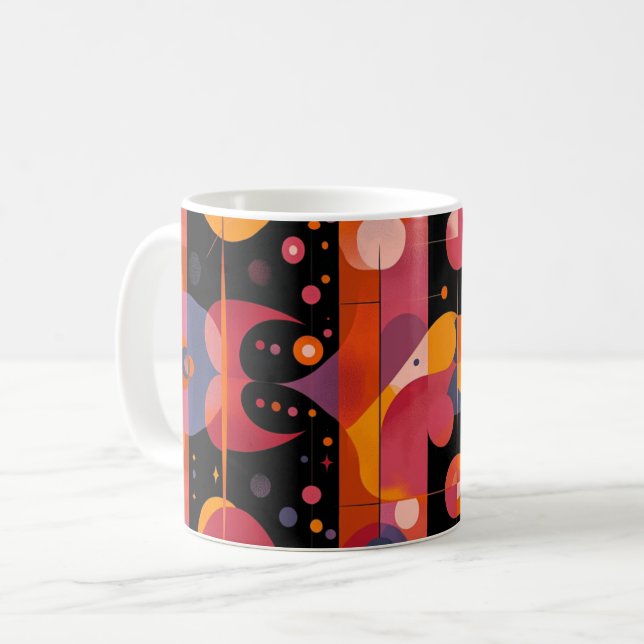 Geometriska former och livfulla färger Väggkonsttr Kaffemugg (Framsida vänster)