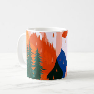 Geometriska former och livfulla färger Väggkonsttr Kaffemugg