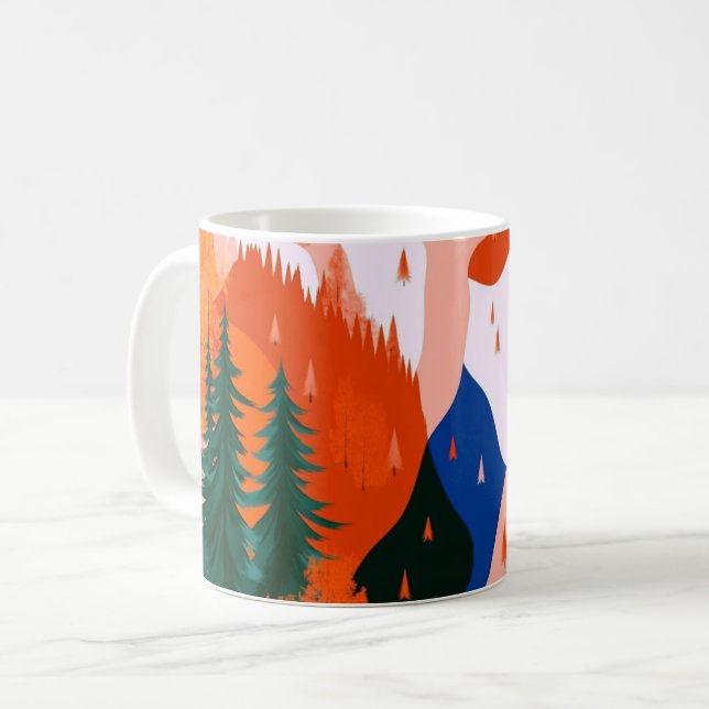 Geometriska former och livfulla färger Väggkonsttr Kaffemugg (Framsida vänster)