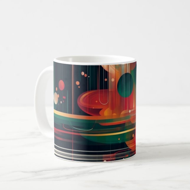 Geometriska former och livfulla färger Väggkonsttr Kaffemugg (Framsida vänster)