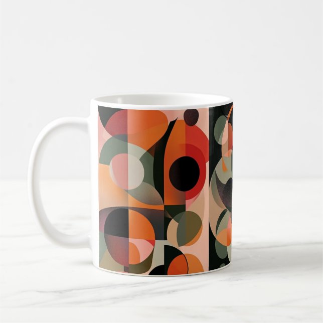 Geometriska former och livfulla färger Väggkonsttr Kaffemugg (Vänster)