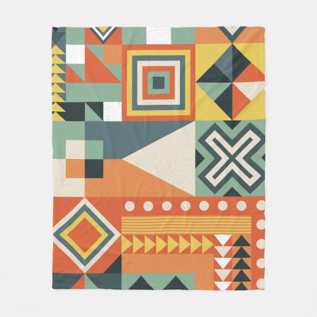 Geometriska former, platt enkel bakgrund. fleecefilt (Framsidan)