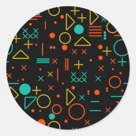 Geometriska former runt klistermärke