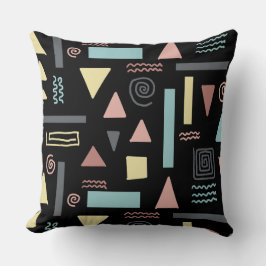 Geometriska former svarta mönster kudde