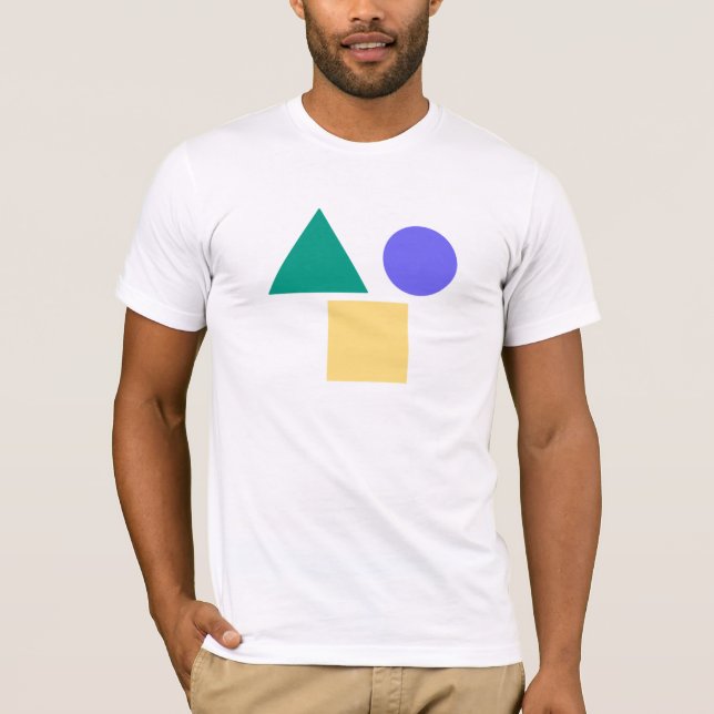 "Geometriska Former T-Shirt – Cirkel, Triangel, fy (Framsida)