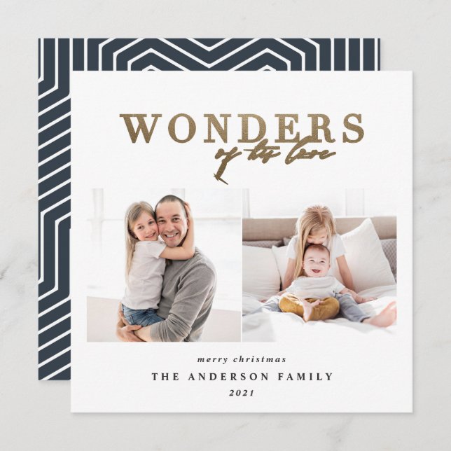 Geometriska fotopristmas i den moderna religiösan  julkort (Fram/baksida)