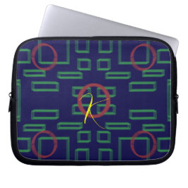 Geometriska Gröntar på Blue Electronics Bag Laptop Fodral