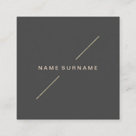 Geometriska guld- moderna Minimalist mörka grå Fyrkantigt Visitkort