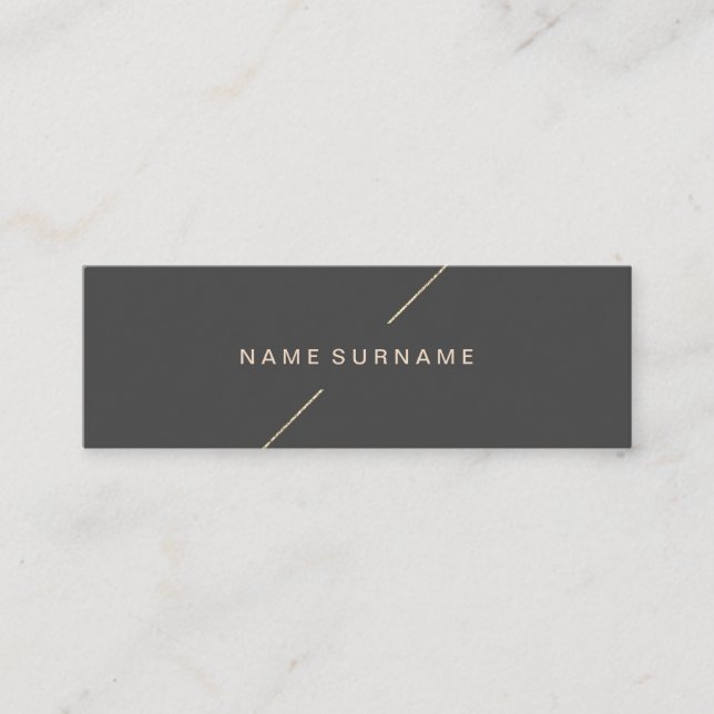 Geometriska guld- moderna Minimalist mörka grå Mini Visitkort (Framsida)