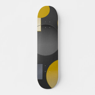 GEOMETRISKA GULTER AV SVART GRÅTT MINI SKATEBOARD BRÄDA 18,5 CM