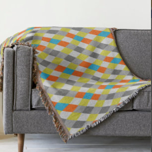 Geometriska Gulter och Grått Modern Abstrakt Mysfilt