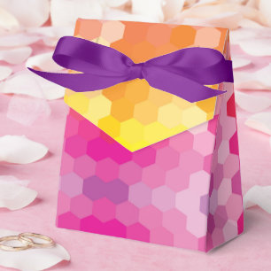 Geometriska hexagonformer Rosa och gul gradient Presentaskar