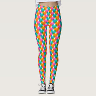 Geometriska hjärtan i psykodelic färg (1) leggings