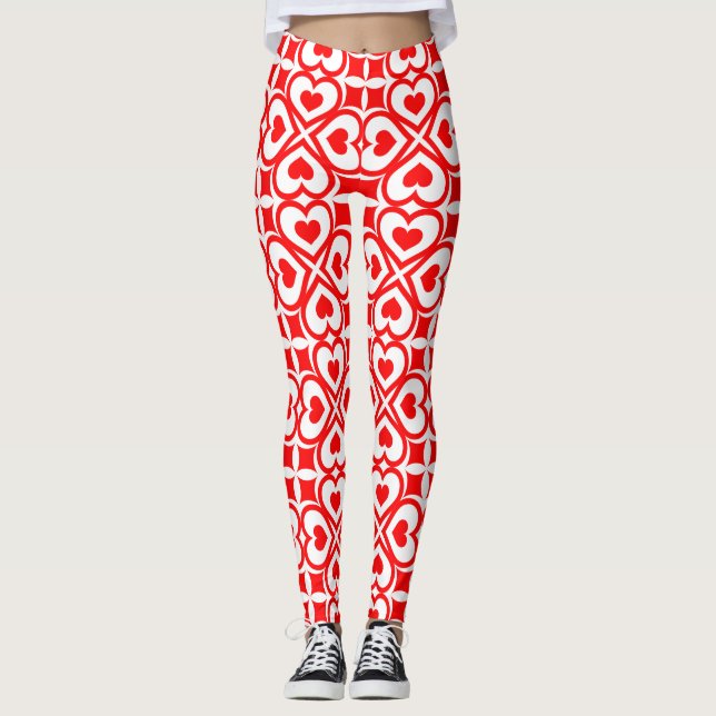 geometriska hjärteformar leggings (Framsida)