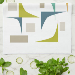 Geometriska hörn - färgstarka muskulaturcentermode kökshandduk