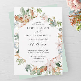 Geometriska jordartssomer i Sage Grönt Bröllop Inbjudningar