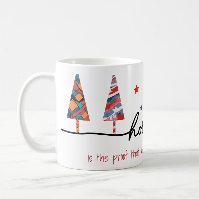 Geometriska julträd med kvick underrubrik kaffemugg (Vänster)