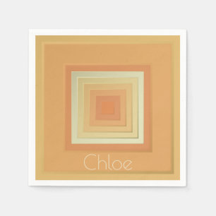 Geometriska klassrutor (mjuka gulter och orange) pappersservett