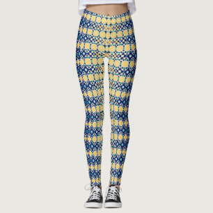 Geometriska kopplingar i flera Färg Leggings