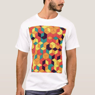 Geometriska kuber, färg, sömlös, vintage mönster. t shirt