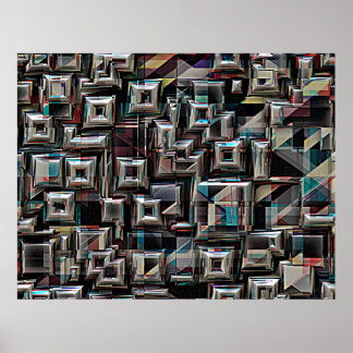 Geometriska kuber i rörelse poster