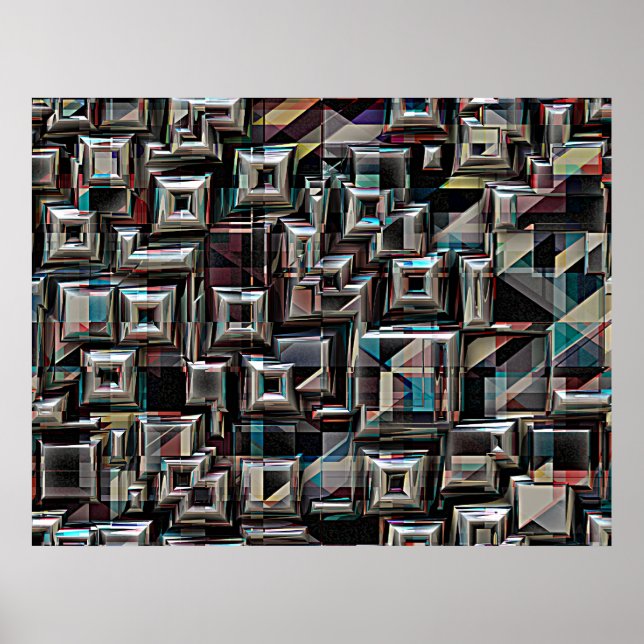 Geometriska kuber i rörelse poster (Framsidan)