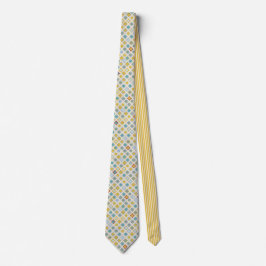 Geometriska kvadrater och kontrasterande Rand Neck Slips