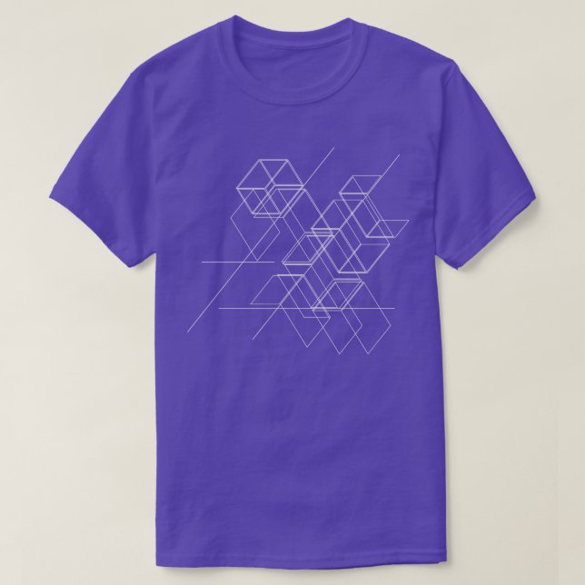 Geometriska lådor för abstrakt som flyger i himlar t shirt (Design framsida)