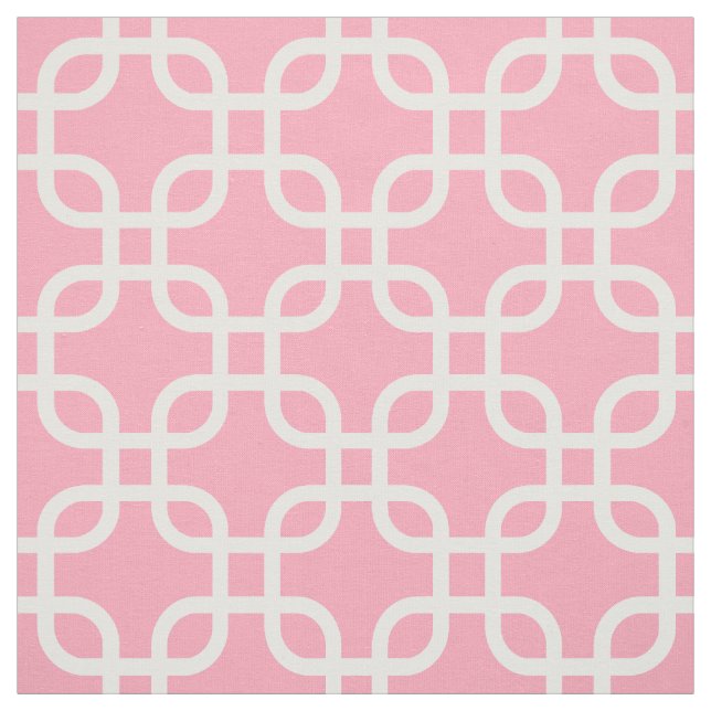 Geometriska länkar för  Rosa Mönster Tyg (Provkarta)