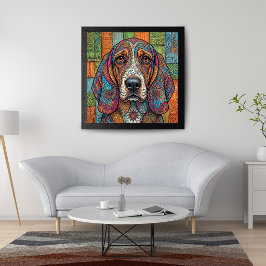 Geometriska lojaliteter: intrikat hundmosaikposter poster