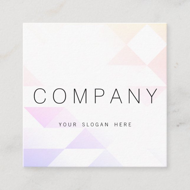 Geometriska lysande PastelPink kvadrerar Fyrkantigt Visitkort (Framsida)