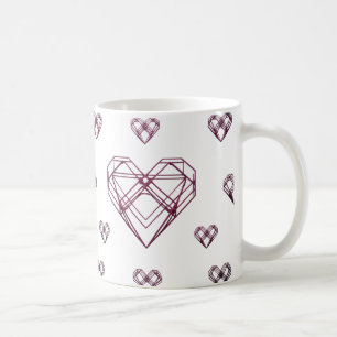 Geometriska minimala hjärtikoner - moderna konstnä kaffemugg