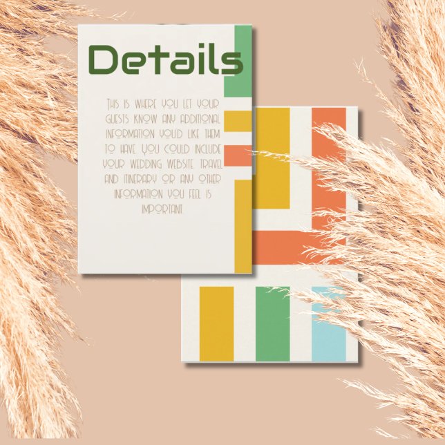 Geometriska Moderna Bröllopsdetaljer Tilläggskort (Skapare uppladdad)