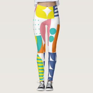 Geometriska, moderna Vintagar för abstrakt. Leggings