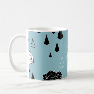 Geometriska moln och regn, sömlös mönster. kaffemugg